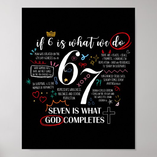 Funny What God Completes 6 7 Meme Jesus Christian  ポスター (正面)