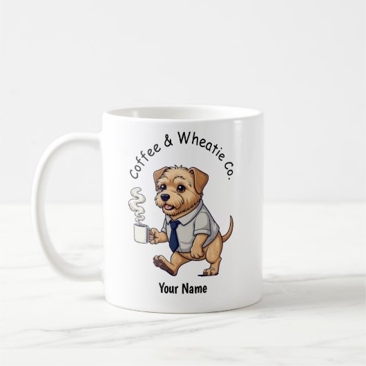 Funny Wheaten Terrier Business Suit Coffee  コーヒーマグカップ (左)