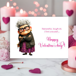 Funny Whimsical Grumpy Lady Valentine’s Day Card シーズンカード