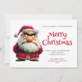 Funny whimsical Santa digital holiday greeting シーズンカード (正面)