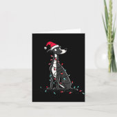 Funny Whippet Christmas Graphics Dog Lights Lover  カード (正面)