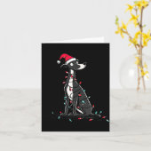 Funny Whippet Christmas Graphics Dog Lights Lover  カード (黄色い花)