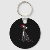 Funny Whippet Christmas Graphics Dog Lights Lover キーホルダー (正面)