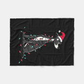 Funny Whippet Christmas Graphics Dog Lights Lover  フリースブランケット (正面(横))