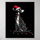 Funny Whippet Christmas Graphics Dog Lights Lover  ポスター (正面)