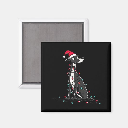 Funny Whippet Christmas Graphics Dog Lights Lover  マグネット (正面/裏面)