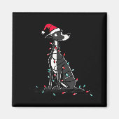 Funny Whippet Christmas Graphics Dog Lights Lover マグネット (正面)