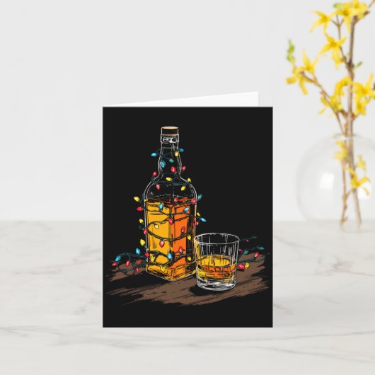 Funny Whiskey Christmas Graphics Lights Lover Long カード (黄色い花)