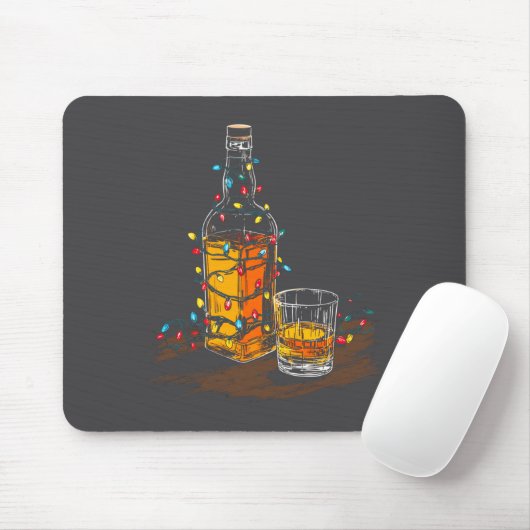 Funny Whiskey Christmas Graphics Lights Lover Long マウスパッド (マウス)