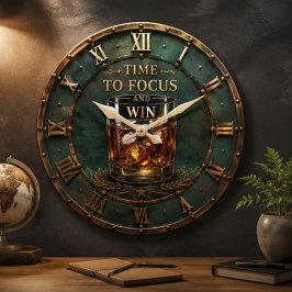 Funny Whiskey Quote Bourbon Lover Gift ラージ壁時計