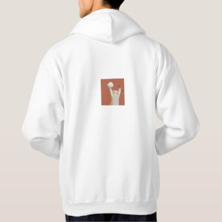 Funny White Cat "Cheers" Back Print Hoodie – Cute  パーカ