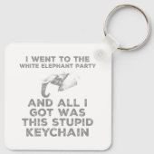 Funny White Elephant Christmas Party Design  キーホルダー (裏面)