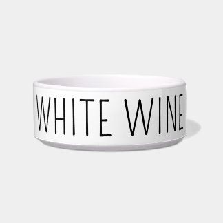 Funny White Wine Dog Ceramic Pet Bowl ボウル