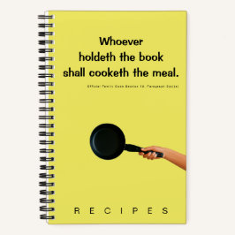 Funny Whoever Holds the Book Cooks Recipe ノートブック