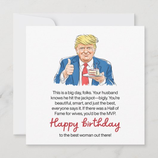 Funny Wife Birthday  カード (正面)