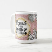 Funny Wife Coffee Mug, Blessed Wife Cup コーヒーマグカップ (正面左)