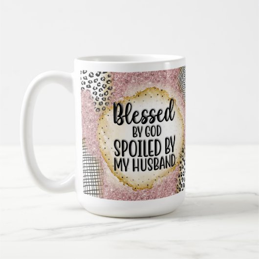 Funny Wife Coffee Mug, Blessed Wife Cup コーヒーマグカップ (左)