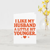 Funny Wife Husband I Like My Husband A Little Bit  カード (黄色い花)