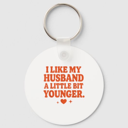 Funny Wife Husband I Like My Husband A Little Bit  キーホルダー (正面)