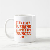 Funny Wife Husband I Like My Husband A Little Bit コーヒーマグカップ (左)