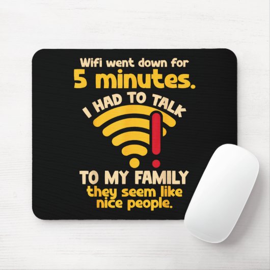 Funny Wifi Went Down Quote Computer Nerd For Prete マウスパッド (マウス)
