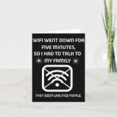 Funny Wifi Went Down Quote Computer Nerd Gift  カード (正面)