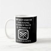 Funny Wifi Went Down Quote Computer Nerd Gift コーヒーマグカップ (左)