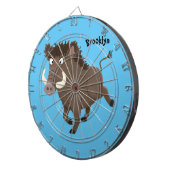 Funny wild boar razorback cartoon illustration ダーツボード (正面右)