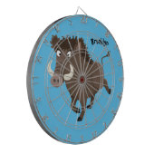 Funny wild boar razorback cartoon illustration ダーツボード (正面左)