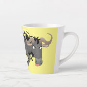 Funny wildebeest running cartoon illustration カフェラテマグ (右)