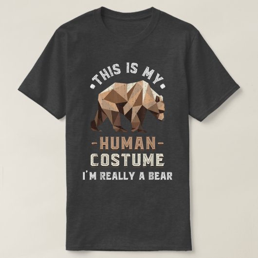 Funny Wildlife Animal Lover Human Costume Grizzly Tシャツ (デザイン正面)