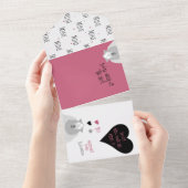 Funny Will Ewe Be MINE? Sheep Pun Proposal Card オールインワン招待状 (貼ってはがせる)