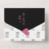 Funny Will Ewe Be MINE? Sheep Pun Proposal Card オールインワン招待状 (裏面)