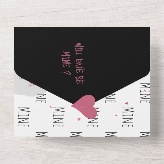 Funny Will Ewe Be MINE? Sheep Pun Proposal Card オールインワン招待状 (裏面)