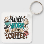 Funny Will Work for Coffee キーホルダー (裏面)