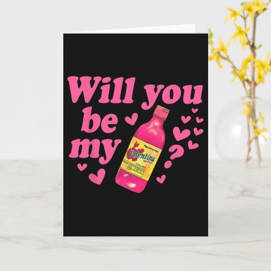 Funny Will You Be My Valentina Salsa Meme Mexican カード (黄色い花)