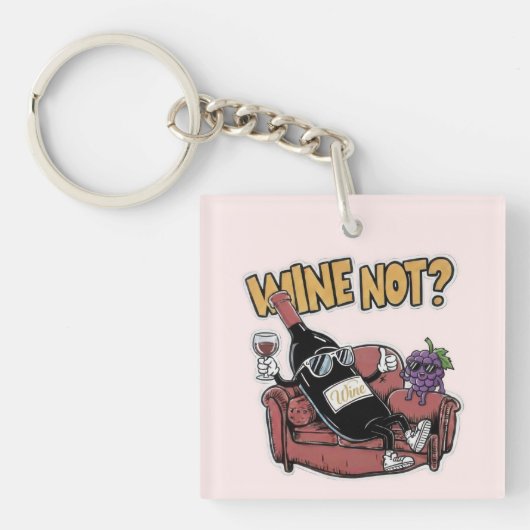 Funny Wine and Grapes キーホルダー (正面)