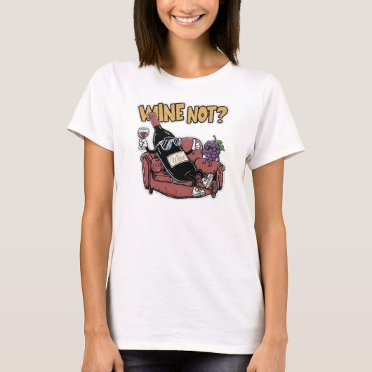 Funny Wine and Grapes Tシャツ (正面)