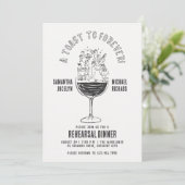 Funny Wine Glass Rehersal Dinner Party 招待状 (スタンド正面)