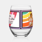 Funny Wineglass Best Friend Gift "Age/Wine" ステムなしワイングラス (左)