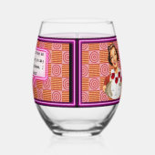 Funny Wineglass Best Friend Gift "Glasses" ステムなしワイングラス (右)