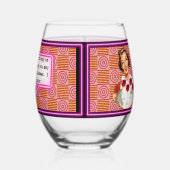 Funny Wineglass Best Friend Gift "Glasses" ステムなしワイングラス (左)