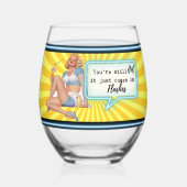 Funny Wineglass Best Friend Gift "Hot Flash" ステムなしワイングラス (裏面)
