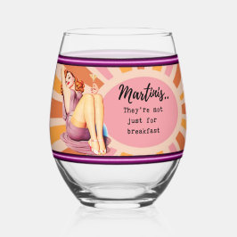 Funny Wineglass Best Friend Gift "Martinis" ステムなしワイングラス