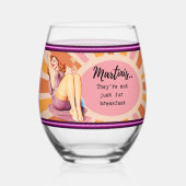 Funny Wineglass Best Friend Gift "Martinis" ステムなしワイングラス (裏面)