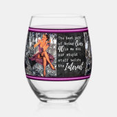 Funny Wineglass Best Friend Gift "Over 40" ステムなしワイングラス (裏面)