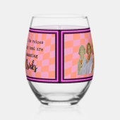 Funny Wineglass Best Friend Gift "Prune" ステムなしワイングラス (右)