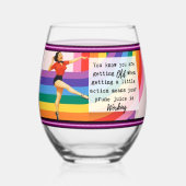 Funny Wineglass Best Friend Gift "Prune" ステムなしワイングラス (裏面)