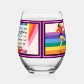 Funny Wineglass Best Friend Gift "Prune" ステムなしワイングラス (左)