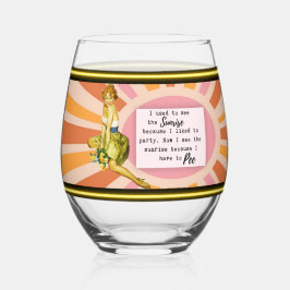 Funny Wineglass Best Friend Gift "Sunrise" ステムなしワイングラス